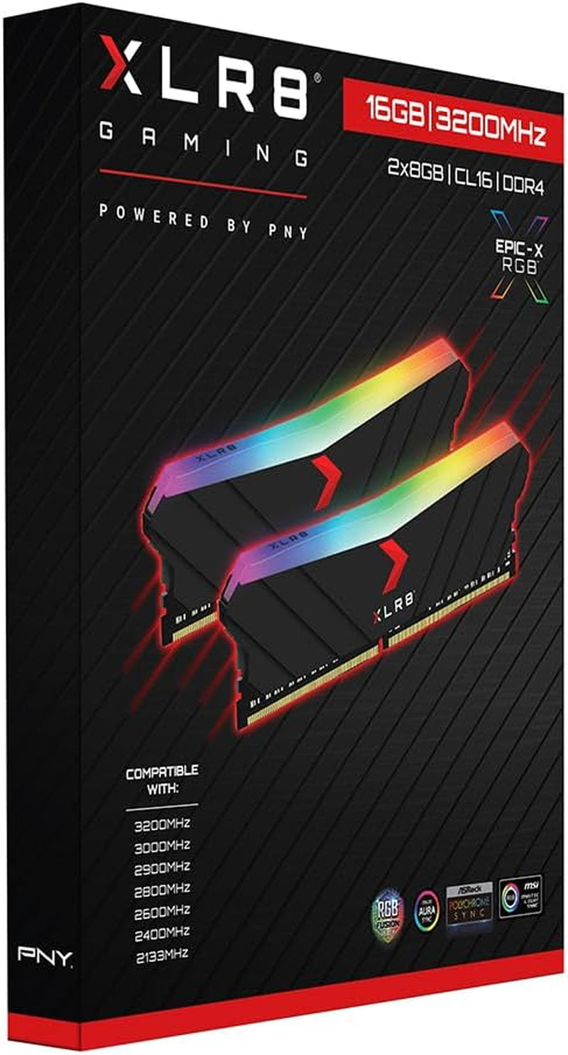 XLR8 Gaming 16GB (2X8Gb) DDR4 DRAM 3200Mhz (PC4-25600) CL16 1.35V RGB Dual Channel Desktop (DIMM) Memory – MD16GK2D4320016XRGB