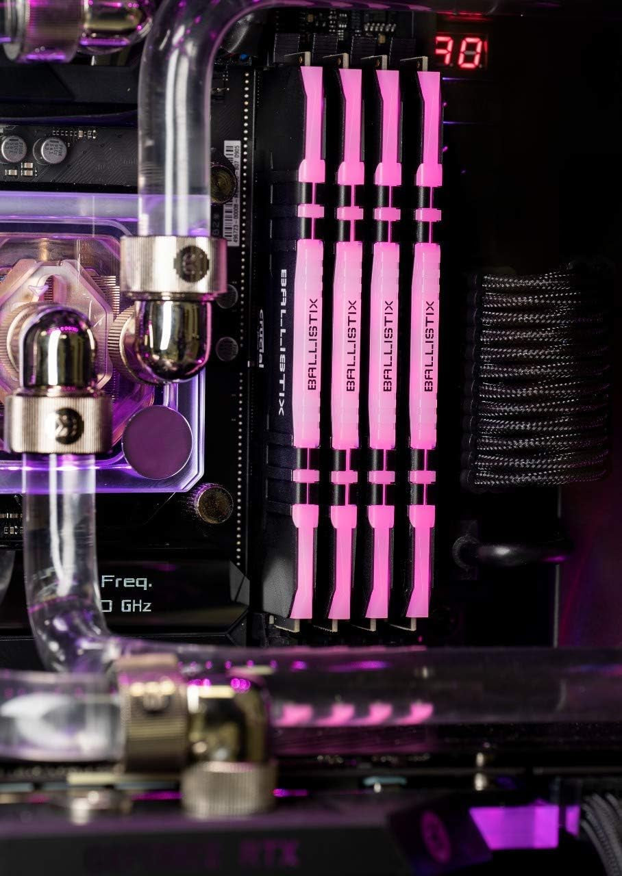 Crucial  RGB BL2K8G30C15U4RL 3000 Mhz, DDR4, DRAM, Desktop Gaming Memory Kit, 16GB (8GB X2), CL15, Red