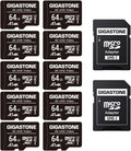 64GB Micro SD Card 10-Pack, A1 V30 4K Video Recording, Surveillance Security Cam Action Camera Drone Professional, 90Mb/S Micro SDXC UHS-I Class 10