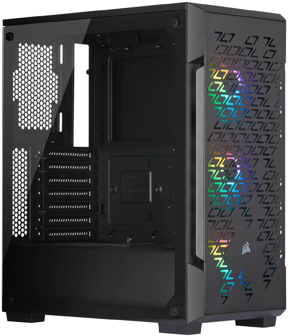 Icue 220T RGB Airflow Tempered Glass Mid-Tower Smart ATX Case - High Airflow - Three Included SP120 RGB PRO Fans - Black