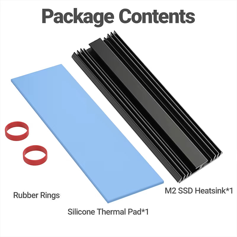M.2 SSD Heatsink M2 2280 Solid State Hard Disk Aluminum Heatsink Gasket with Thermal Silicone Pad PS5 Desktop PC