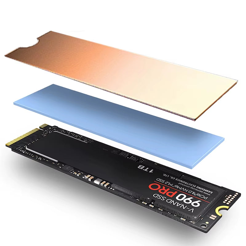 M.2 SSD Heatsink M2 2280 Solid State Hard Disk Aluminum Heatsink Gasket with Thermal Silicone Pad PS5 Desktop PC