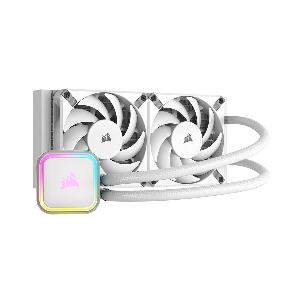 H100I RGB Elite Liquid CPU Cooler - 240Mm AIO - AF120 Elite PWM Fans - Intel® LGA 1700, 1200, 2066, AMD® AM5 & AM4 Sockets - White