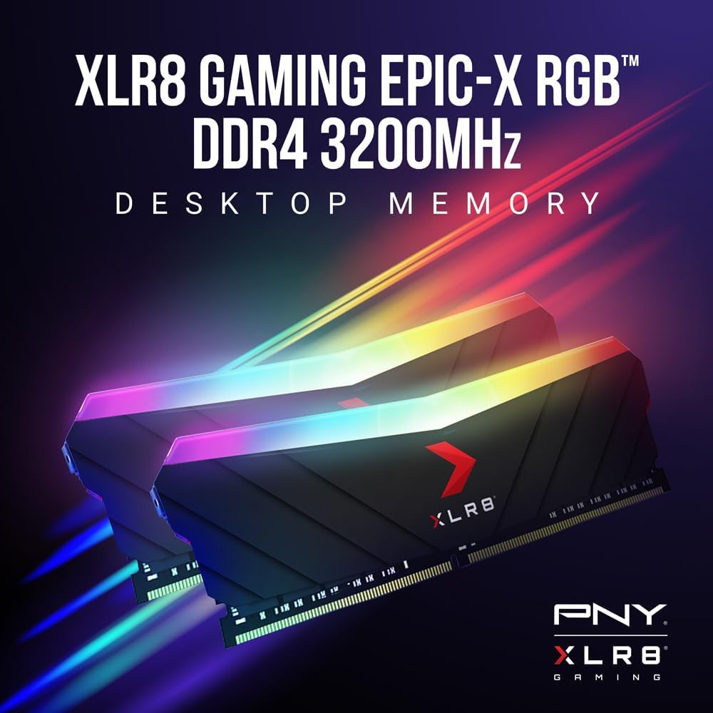 XLR8 Gaming 16GB (2X8Gb) DDR4 DRAM 3200Mhz (PC4-25600) CL16 1.35V RGB Dual Channel Desktop (DIMM) Memory – MD16GK2D4320016XRGB