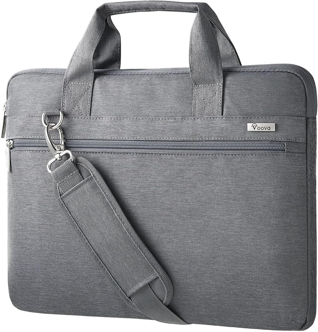 Laptop Bag 17 17.3 Inch, 360° Protective Laptop Case Sleeve with Shoulder Strap Compatible with 17-18 Inch Lenovo Asus Acer Dell Hp, Waterproof Computer Bag Slim Briefcase for Men Women, Grey
