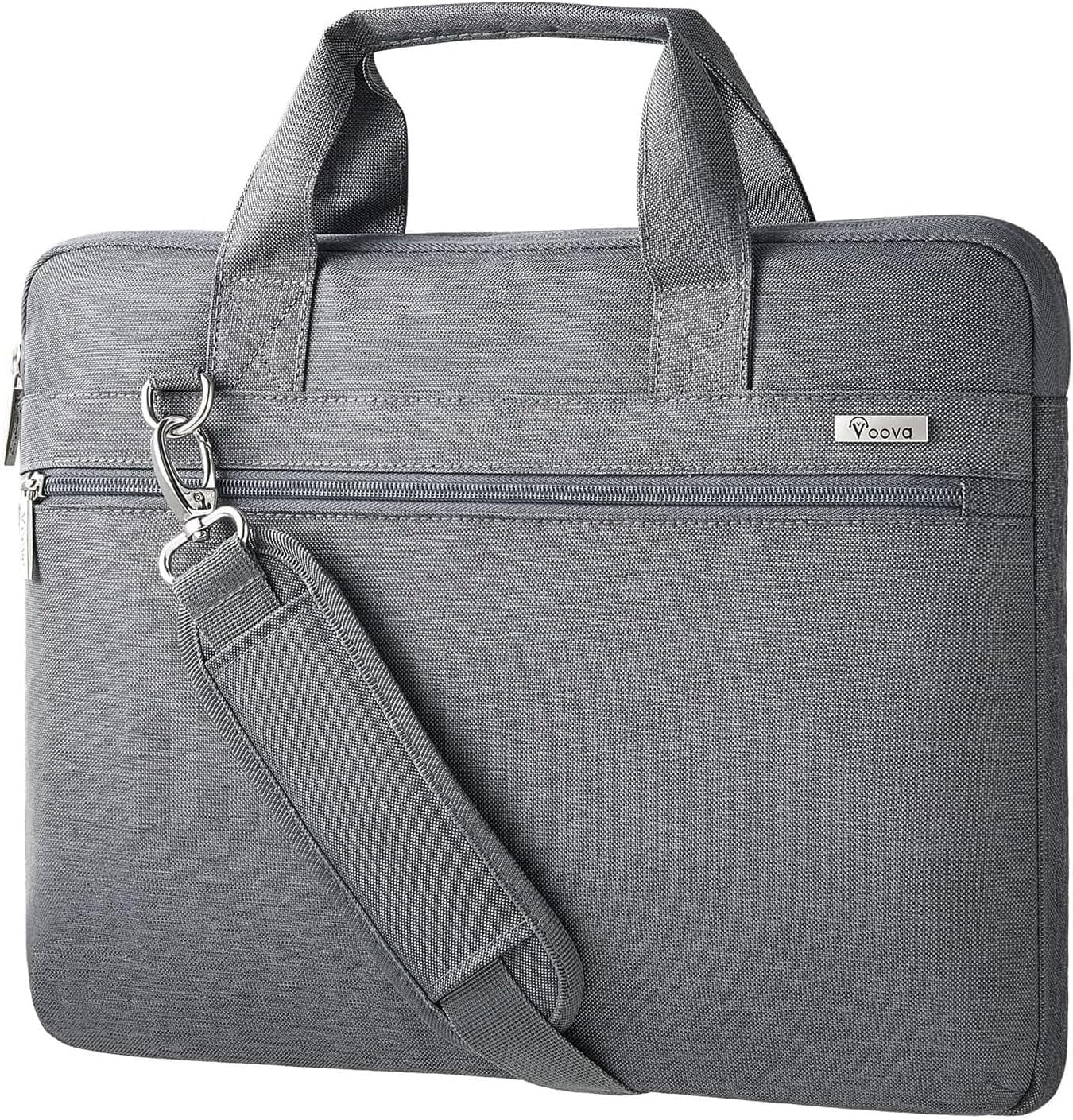 Laptop Bag 17 17.3 Inch, 360° Protective Laptop Case Sleeve with Shoulder Strap Compatible with 17-18 Inch Lenovo Asus Acer Dell Hp, Waterproof Computer Bag Slim Briefcase for Men Women, Grey