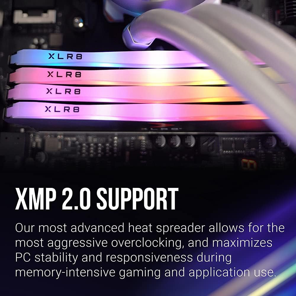 XLR8 Gaming 16GB (2X8Gb) DDR4 DRAM 3200Mhz (PC4-25600) CL16 1.35V RGB Dual Channel Desktop (DIMM) Memory White Edition – MD16GK2D4320016XWRGB
