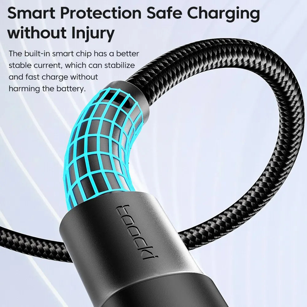 2PCS 3A USB Type C Cable for Realme Xiaomi Samsung Fast Charging Wire USB C Charger Data Cord for Ipad Samsung Poco 1M 2M