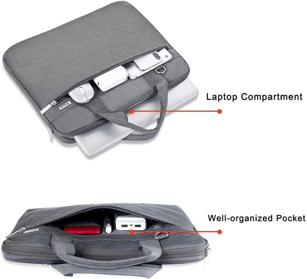 Laptop Bag 17 17.3 Inch, 360° Protective Laptop Case Sleeve with Shoulder Strap Compatible with 17-18 Inch Lenovo Asus Acer Dell Hp, Waterproof Computer Bag Slim Briefcase for Men Women, Grey