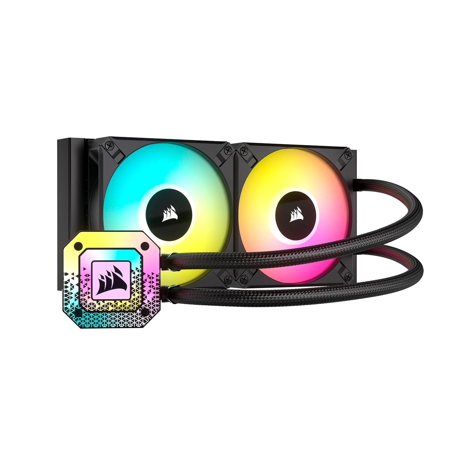 Icue H100I Elite CAPELLIX XT Liquid CPU Cooler - Two AF120 RGB Elite Fans - 240Mm Radiator - Intel® LGA 1700, 1200, 115X, 2066, AMD® AM5, AM4 - Included Icue Commander CORE - Black