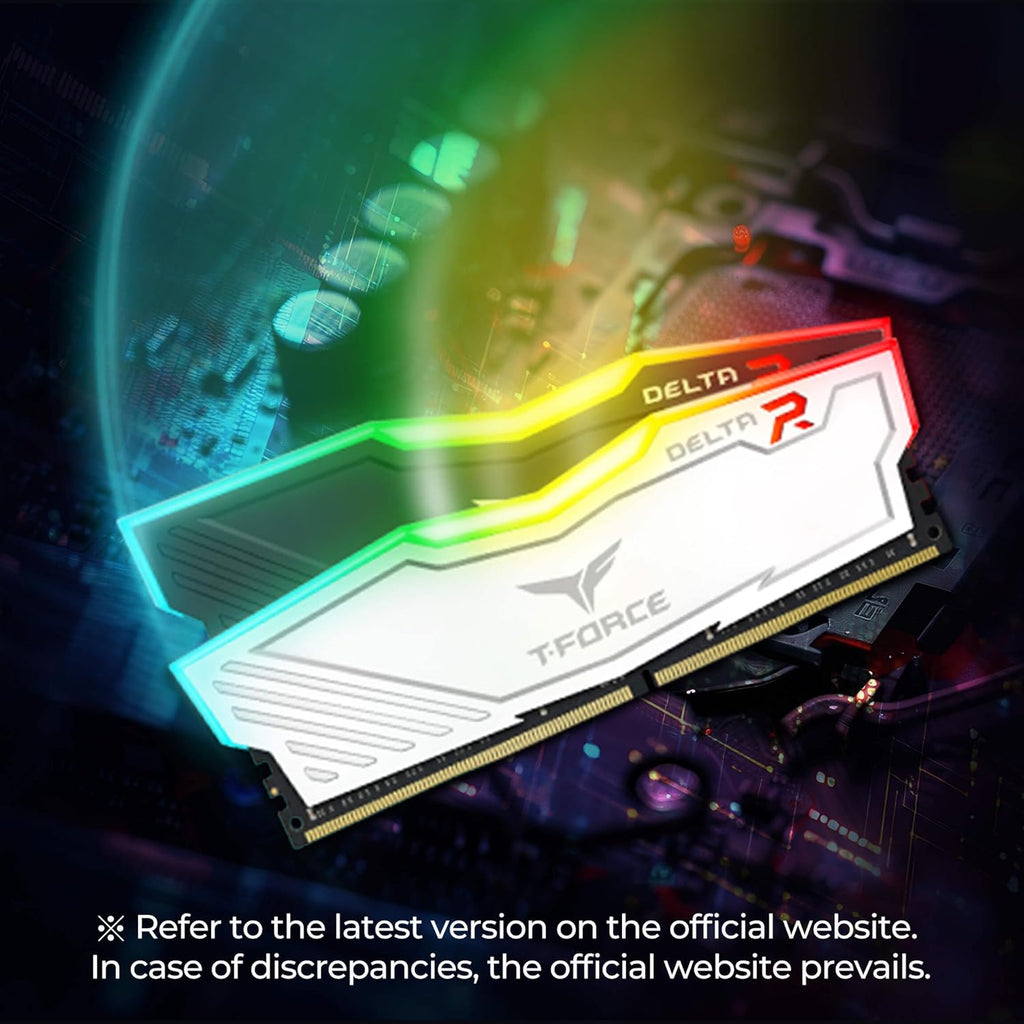 T-Force Delta RGB DDR4 16GB (2X8Gb) 3200Mhz (PC4-25600) CL16 Desktop Memory Module Ram Black - TF3D416G3200HC16CDC01