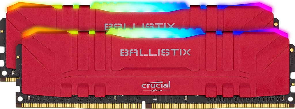 Crucial  RGB BL2K8G30C15U4RL 3000 Mhz, DDR4, DRAM, Desktop Gaming Memory Kit, 16GB (8GB X2), CL15, Red